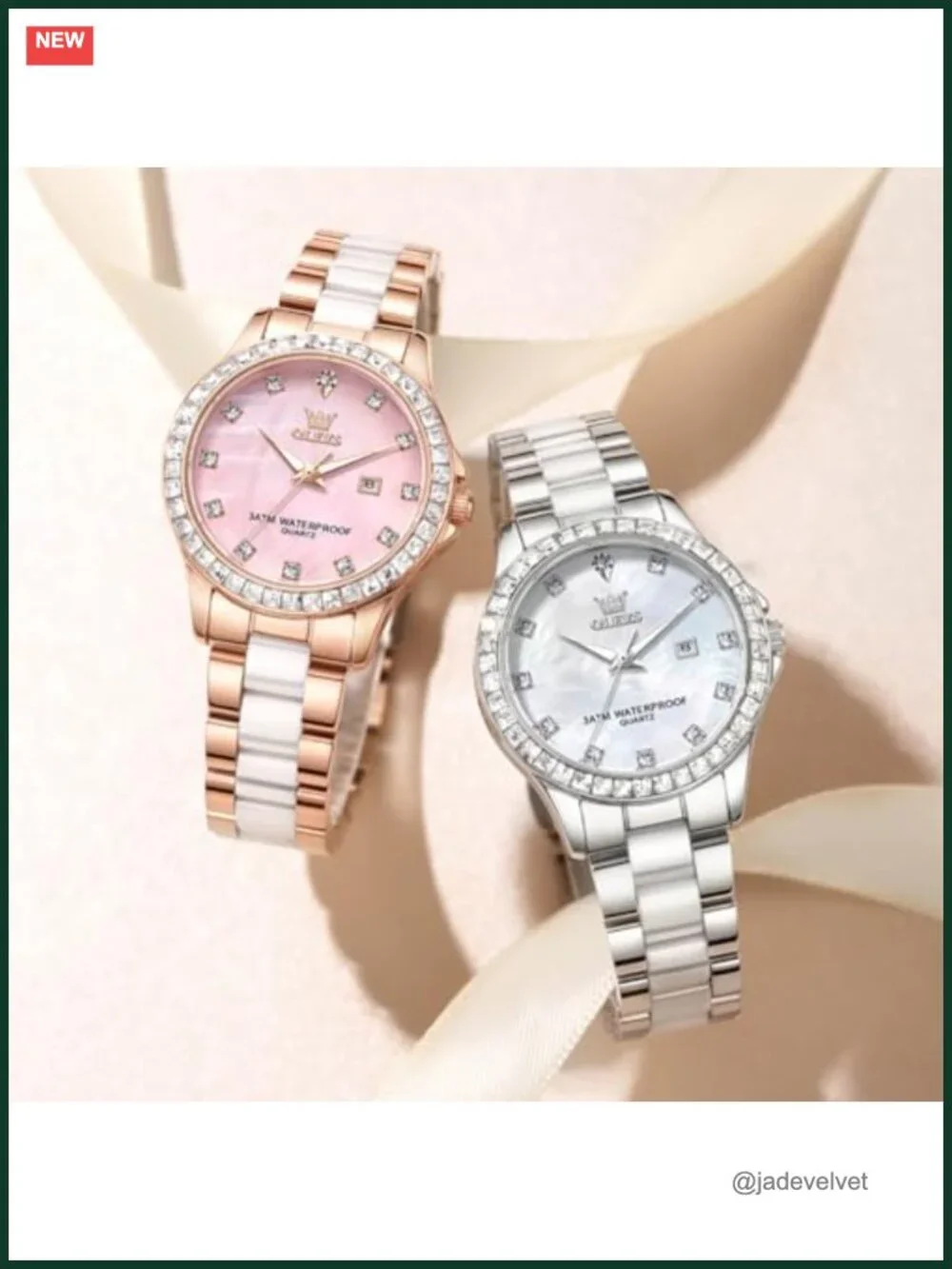 Women's Ceramic Stainless Steel Bracelet Watch Mother of Pearl Roman Dial